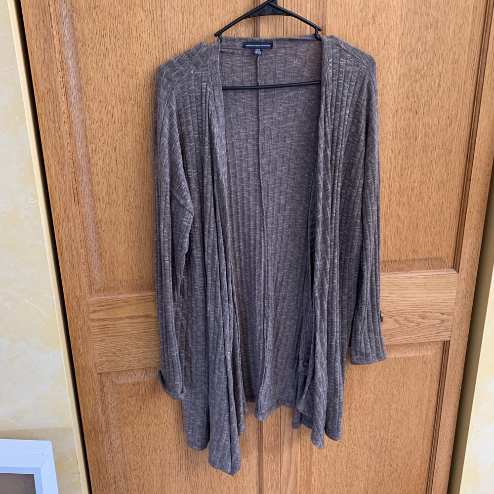Brown Flowy American Eagle Cardigan